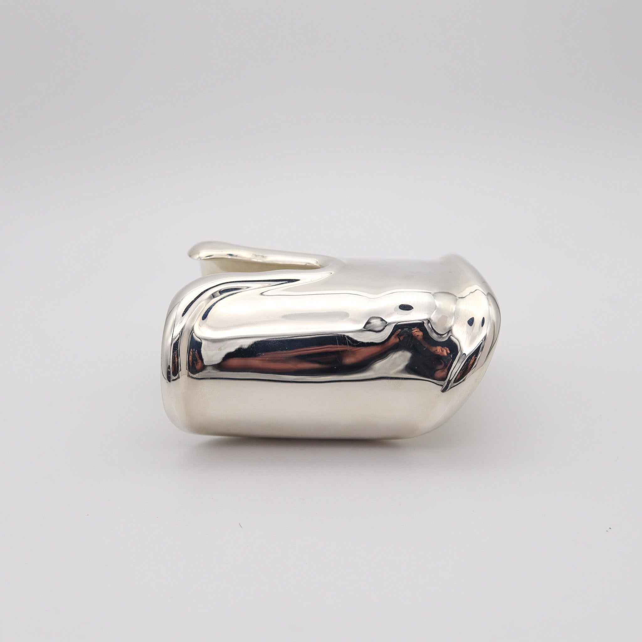 Donna TIFFANY & CO. Di Elsa Peretti Massive Ex Large Argento 925 Polsino con osso destro in vendita