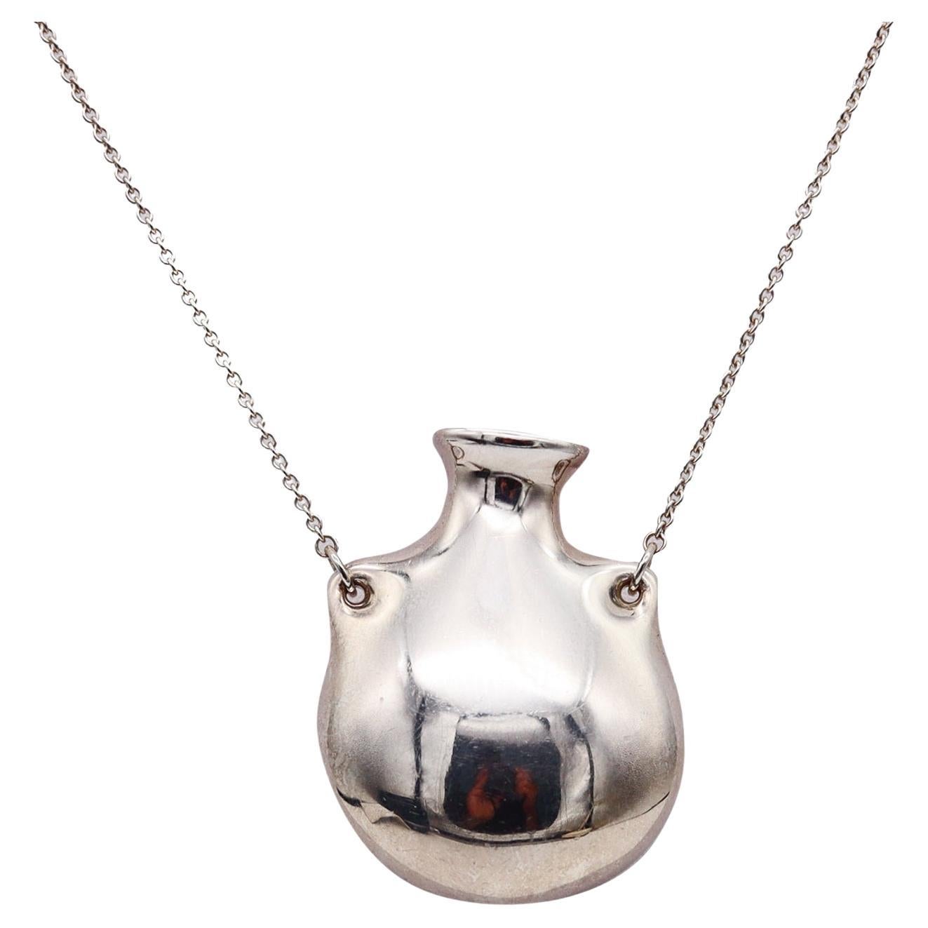 TIFFANY & CO. Elsa Peretti Collier bouteille ouverte de forme libre moyenne .925 Sterling