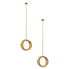 Tiffany Co by Elsa Peretti Sevillana Long Drop Earrings in 18Kt Yellow Gold