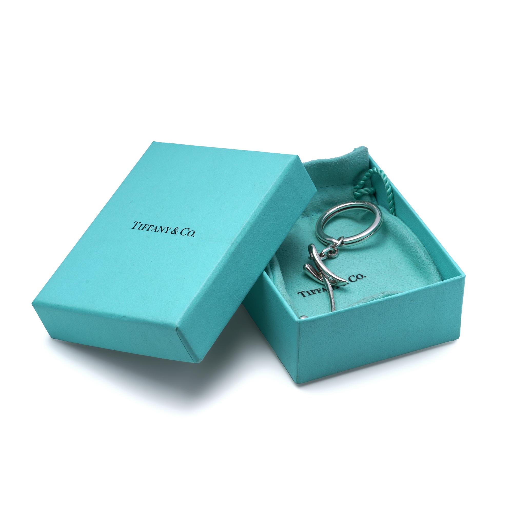 Tiffany & Co. for Tiffany & Co. Elsa Peretti in argento 925 portachiavi a forma di lettera T in vendita 2