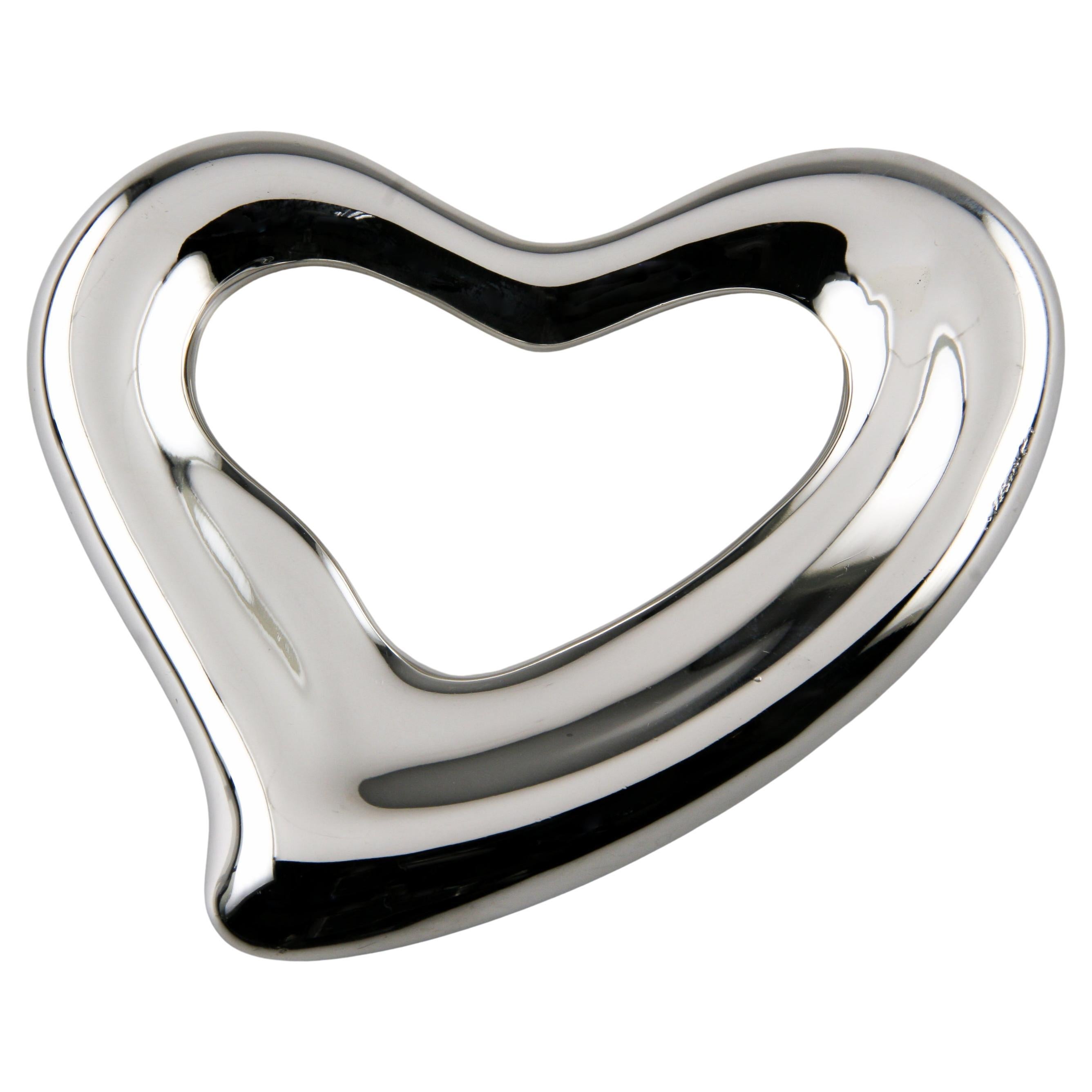 Boucle de ceinture Elsa Peretti pour Tiffany & Co en argent sterling avec cœur ouvert