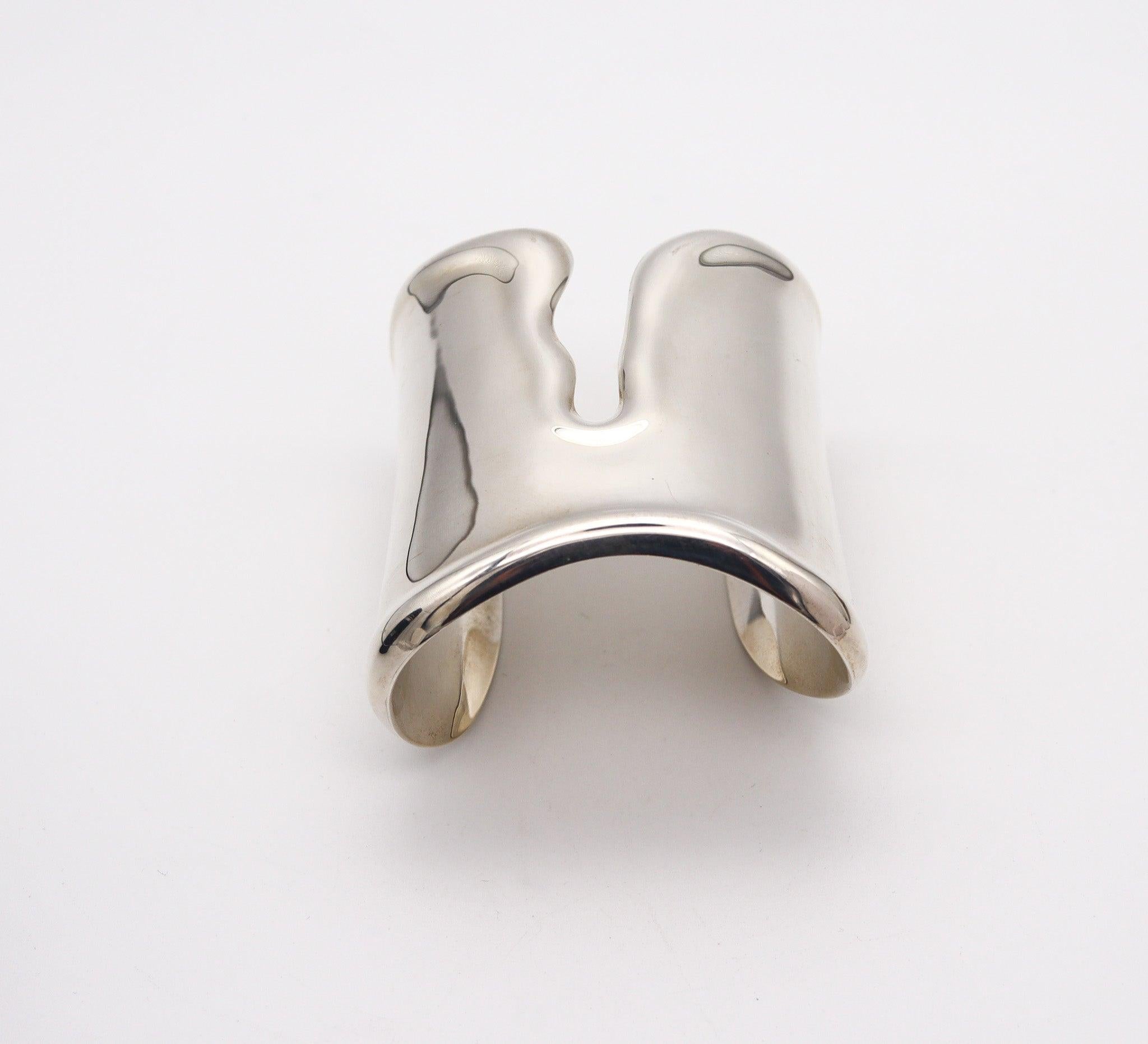 Women's TIFFANY & CO By Elsa Peretti Vintage Left Bone Wrist Cuff In 925 Sterling Silver