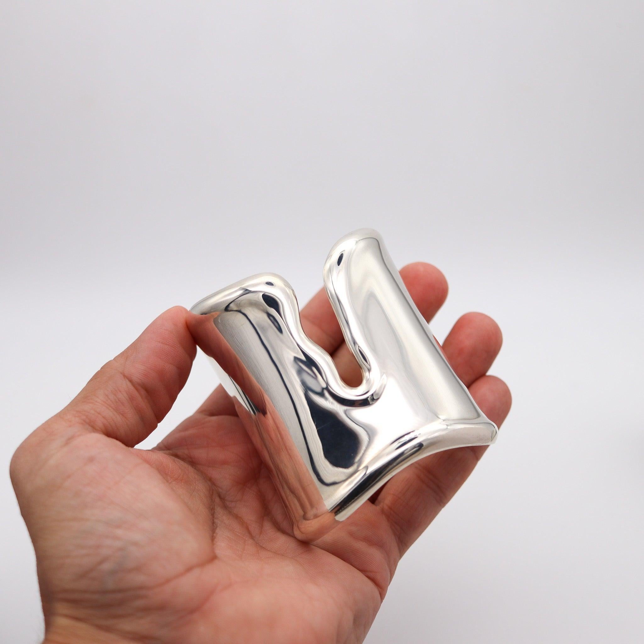 TIFFANY & CO By Elsa Peretti Vintage Left Bone Wrist Cuff In 925 Sterling Silver 2