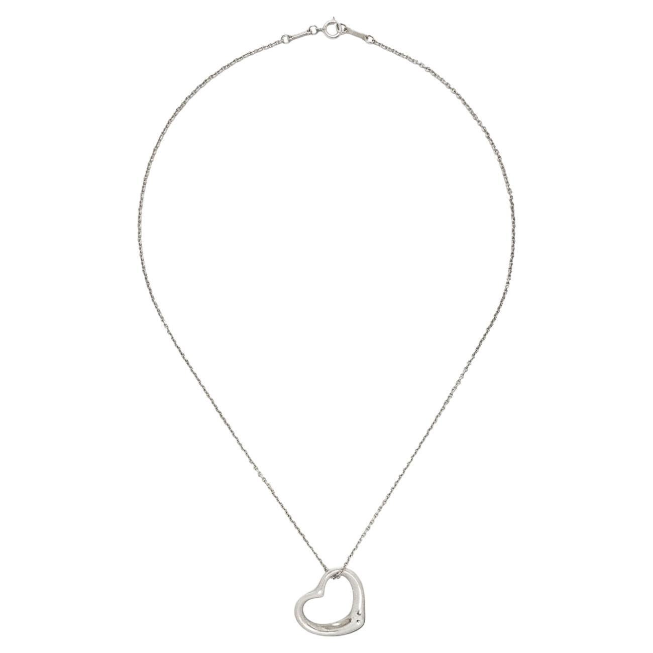 Tiffany & co by Elsa Perreti Open Heart Silver Sterling Necklace