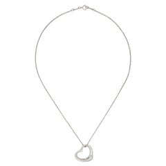 Retro Tiffany & co by Elsa Perreti Open Heart Silver Sterling Necklace