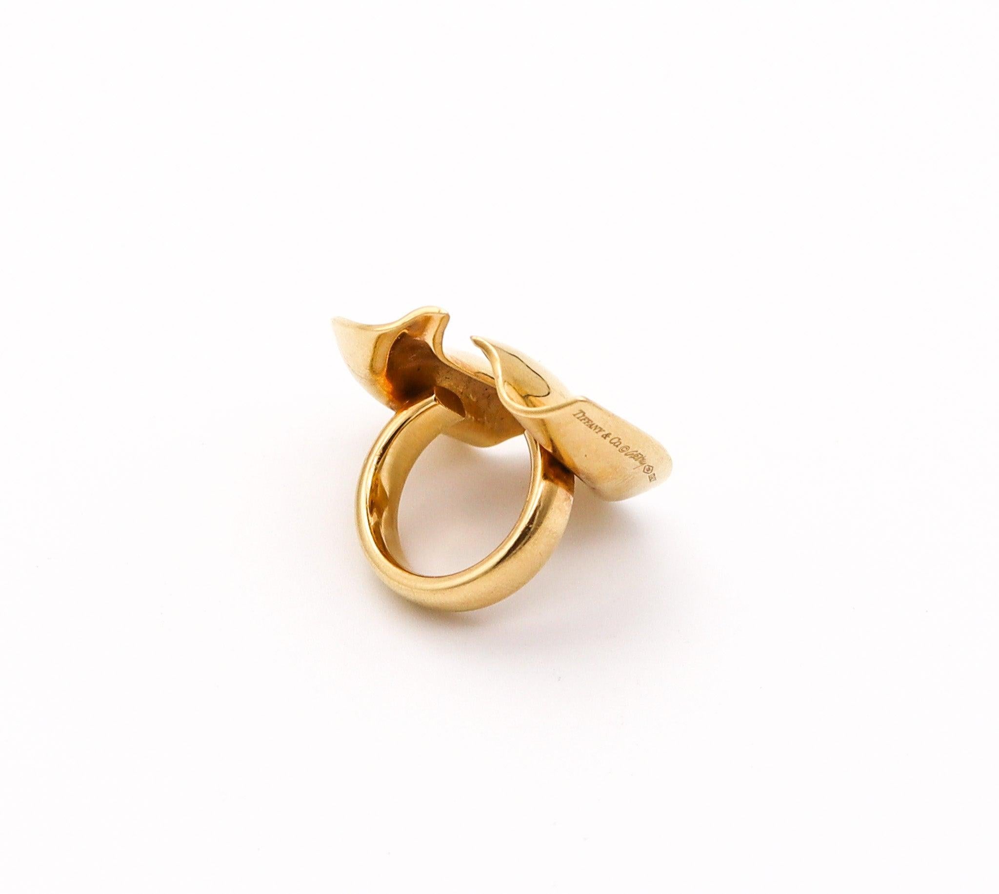 TIFFANY & CO. By Frank Gehry Sculptural Cocktail Ring In Solid 18Kt Yellow Gold 2