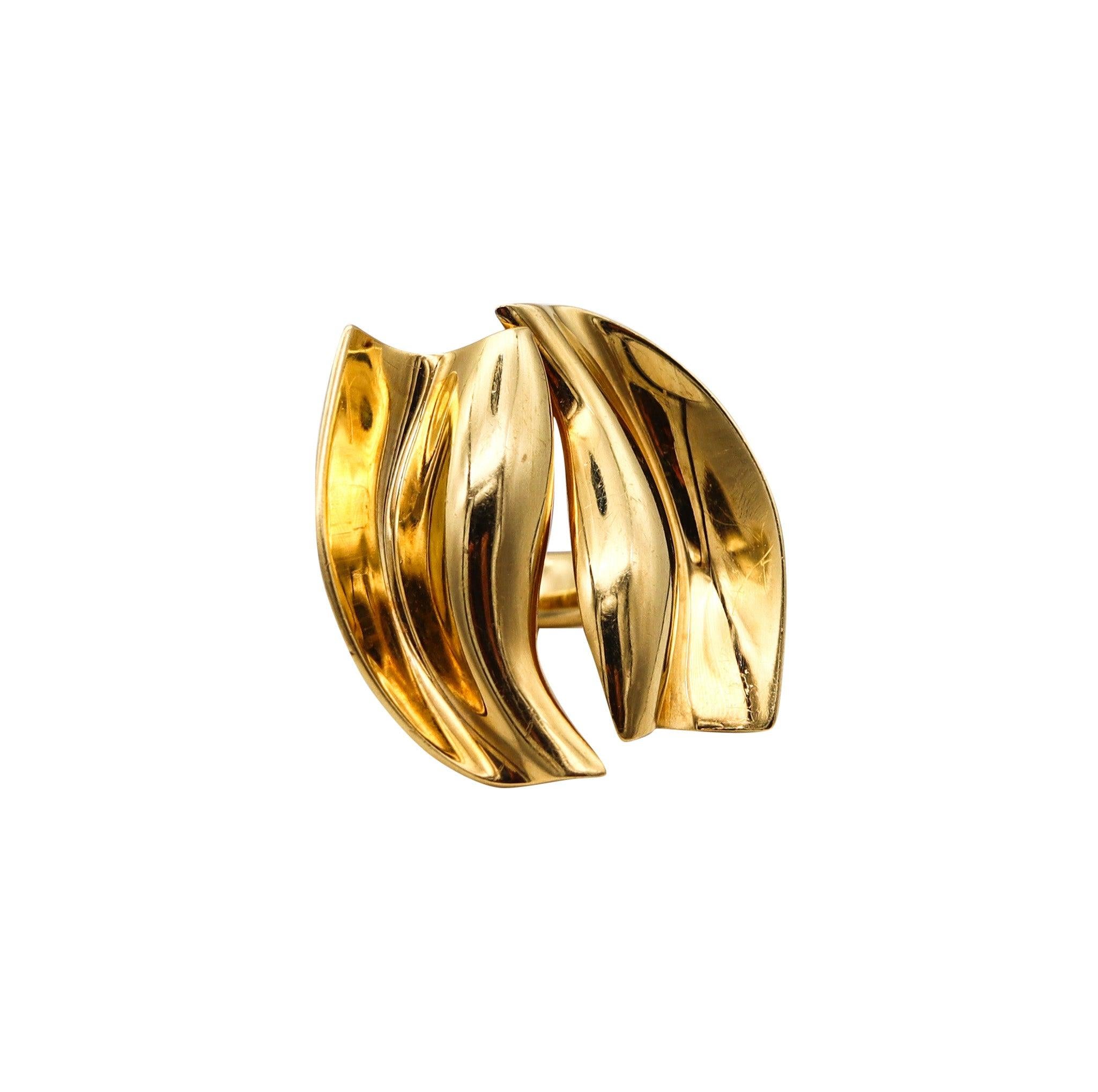 TIFFANY & CO. By Frank Gehry Sculptural Cocktail Ring In Solid 18Kt Yellow Gold 3