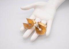 Tiffany Co by George Schuler 1940 Pair of Retro Clips Brooches 14kt Yellow Gold