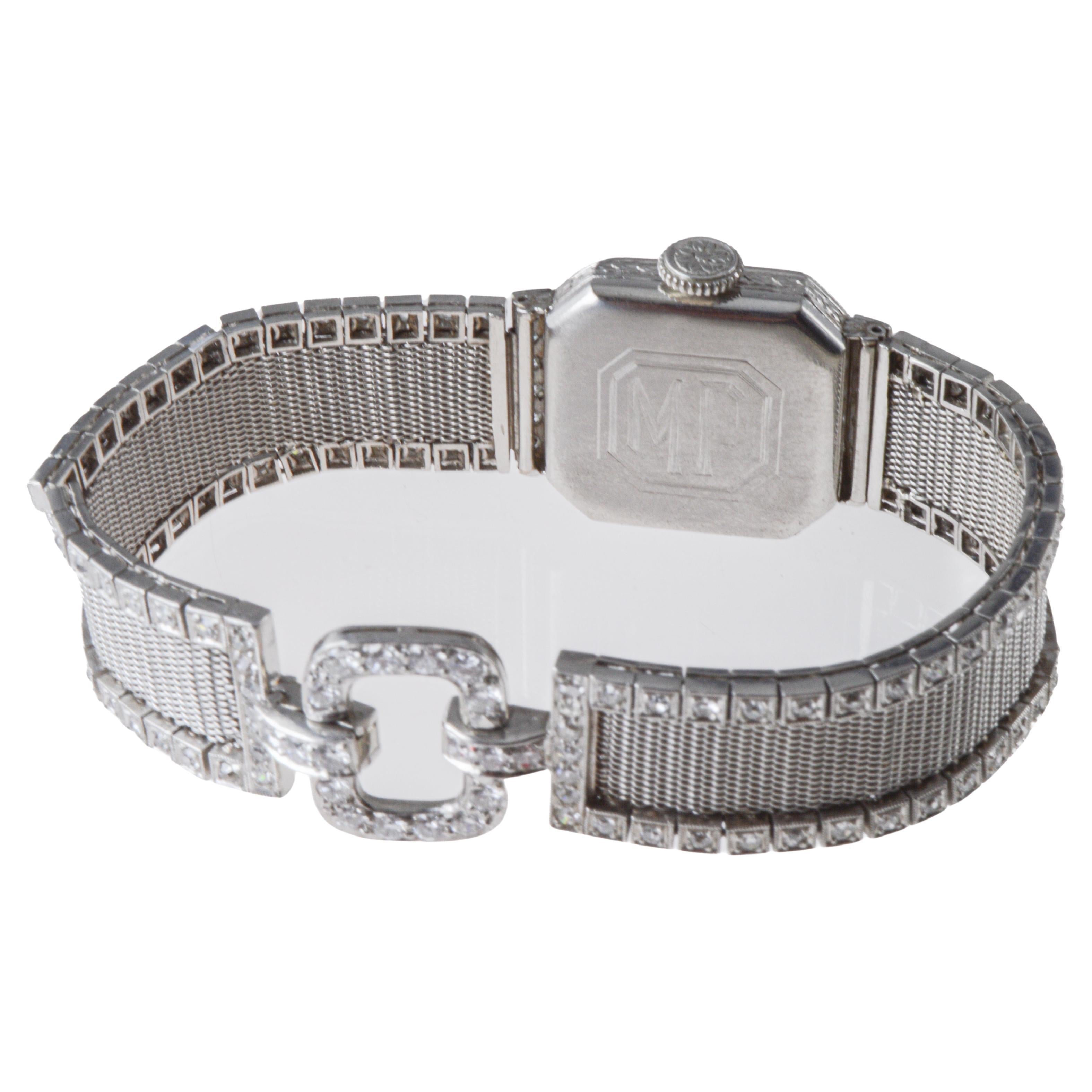 Orologio Tiffany & Co. by Haas Neveux in platino Art Deco del 1920 circa Quadrante di Stern in vendita 5
