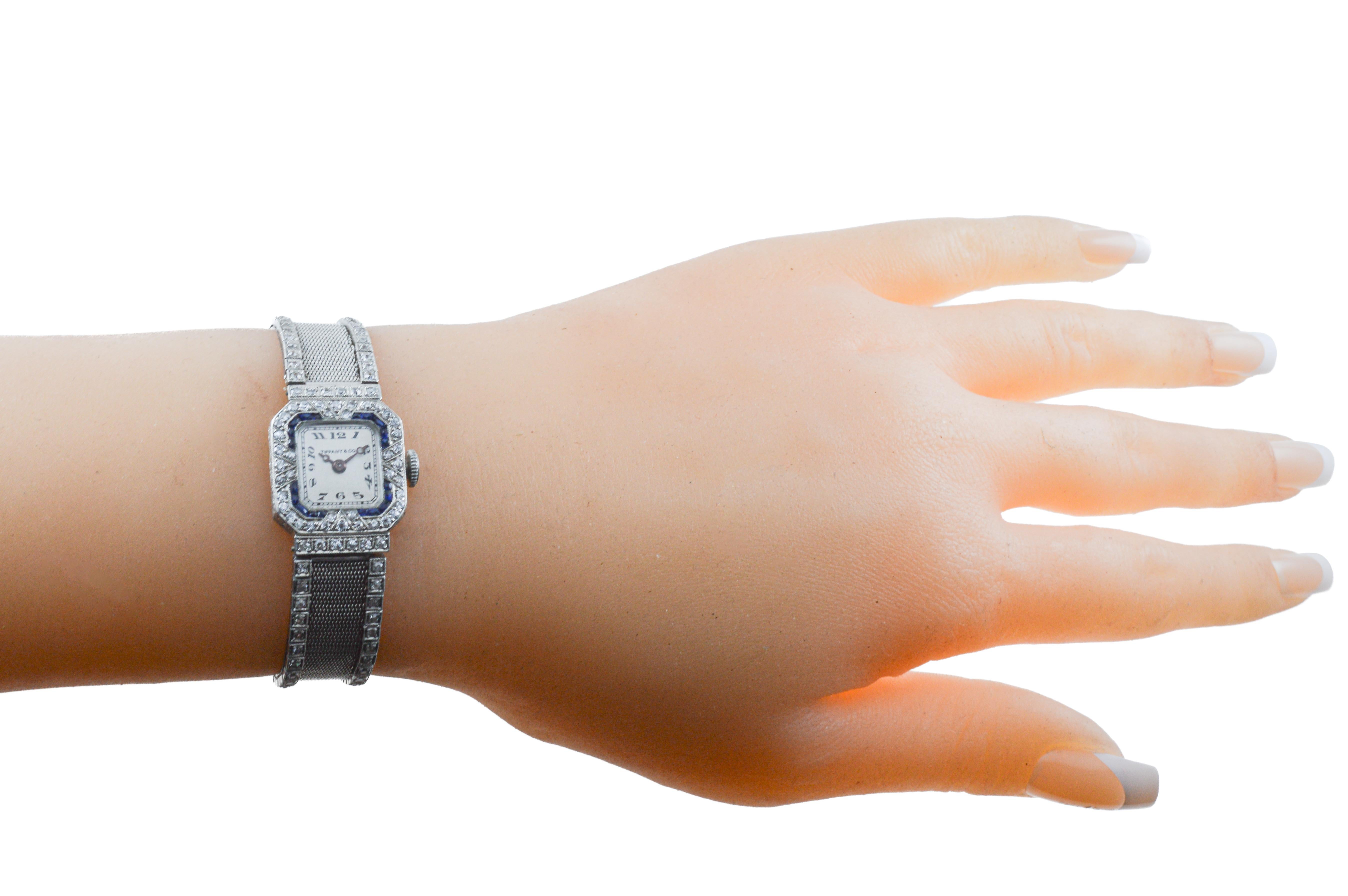 Orologio Tiffany & Co. by Haas Neveux in platino Art Deco del 1920 circa Quadrante di Stern in vendita 10