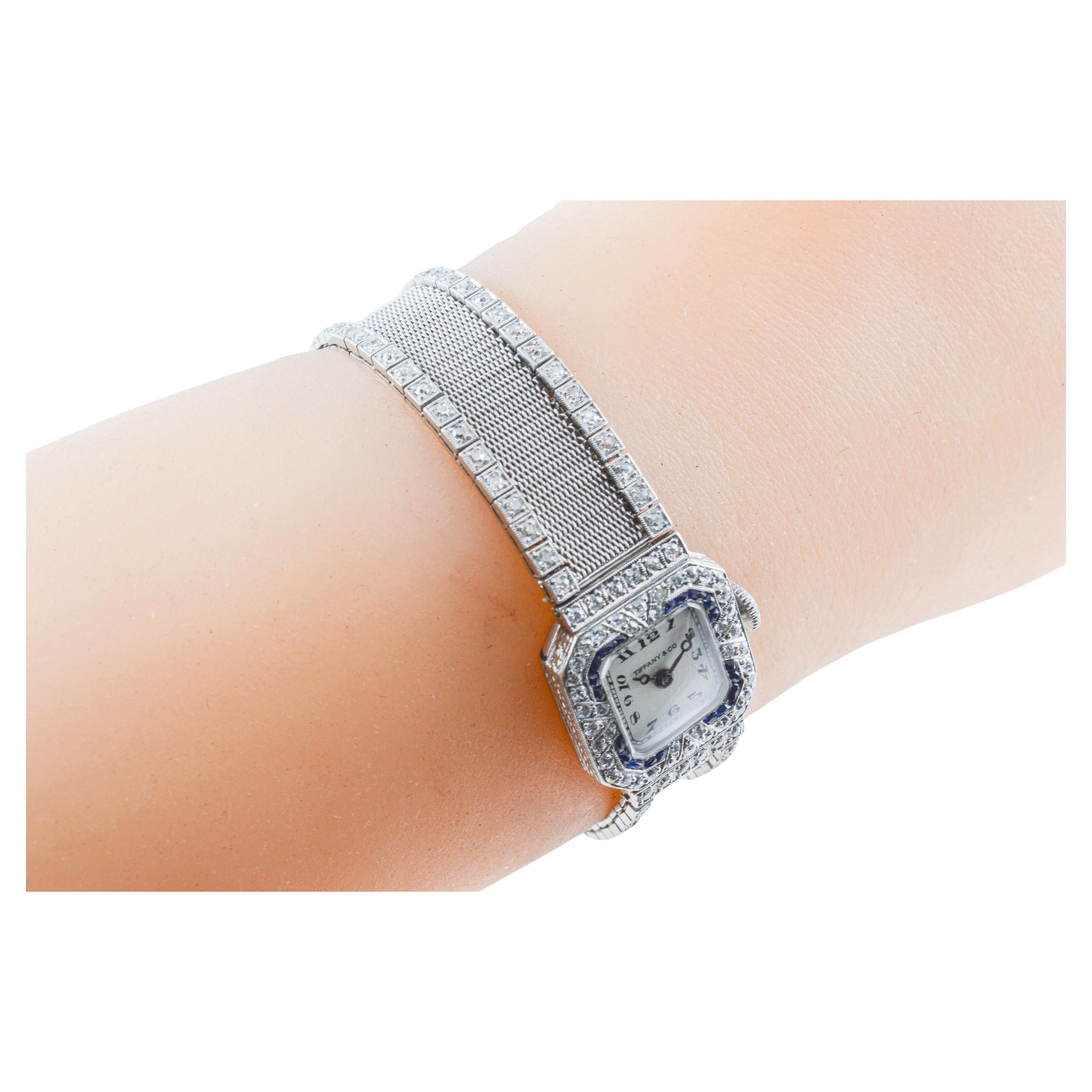 Orologio Tiffany & Co. by Haas Neveux in platino Art Deco del 1920 circa Quadrante di Stern in vendita 11