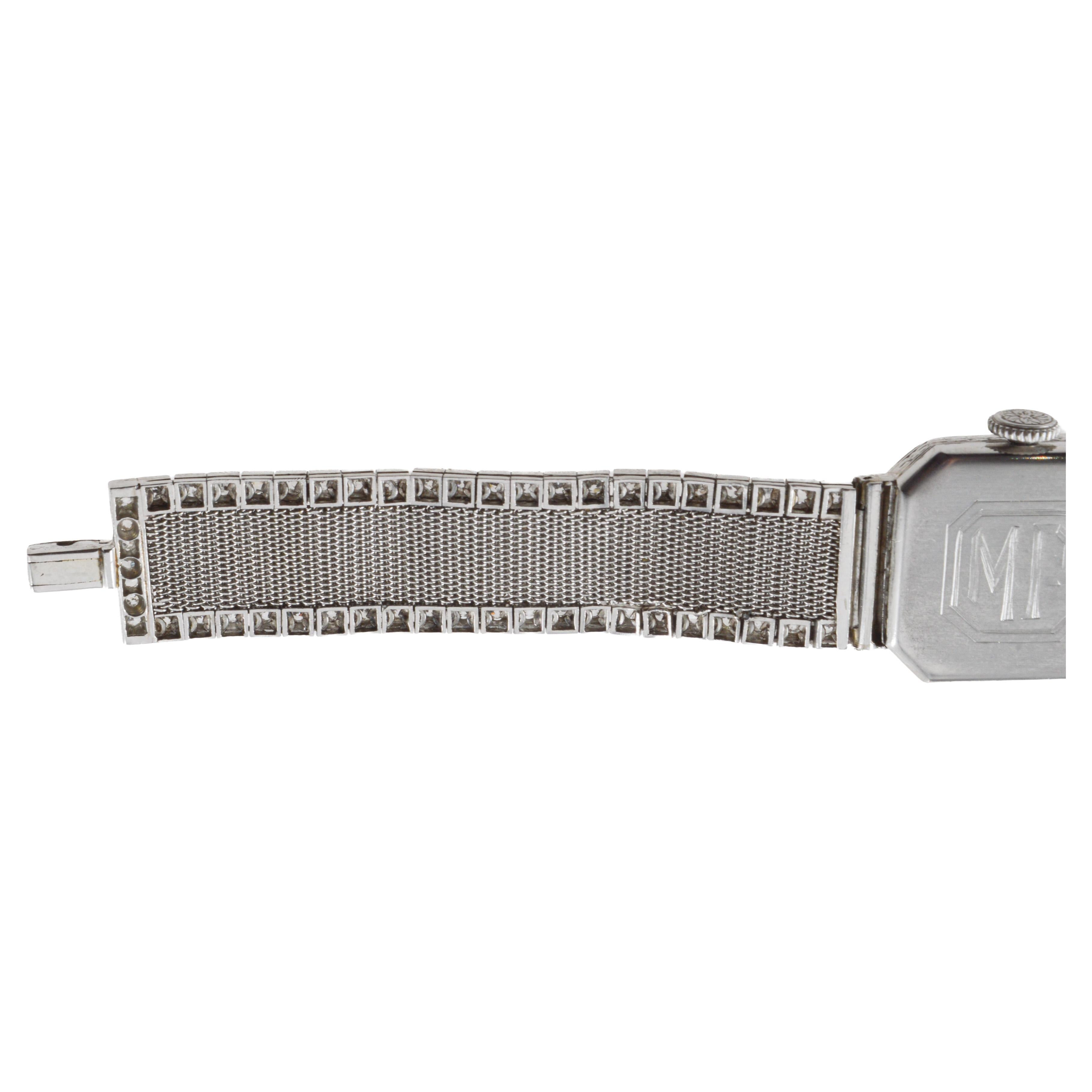 Donna Orologio Tiffany & Co. by Haas Neveux in platino Art Deco del 1920 circa Quadrante di Stern in vendita