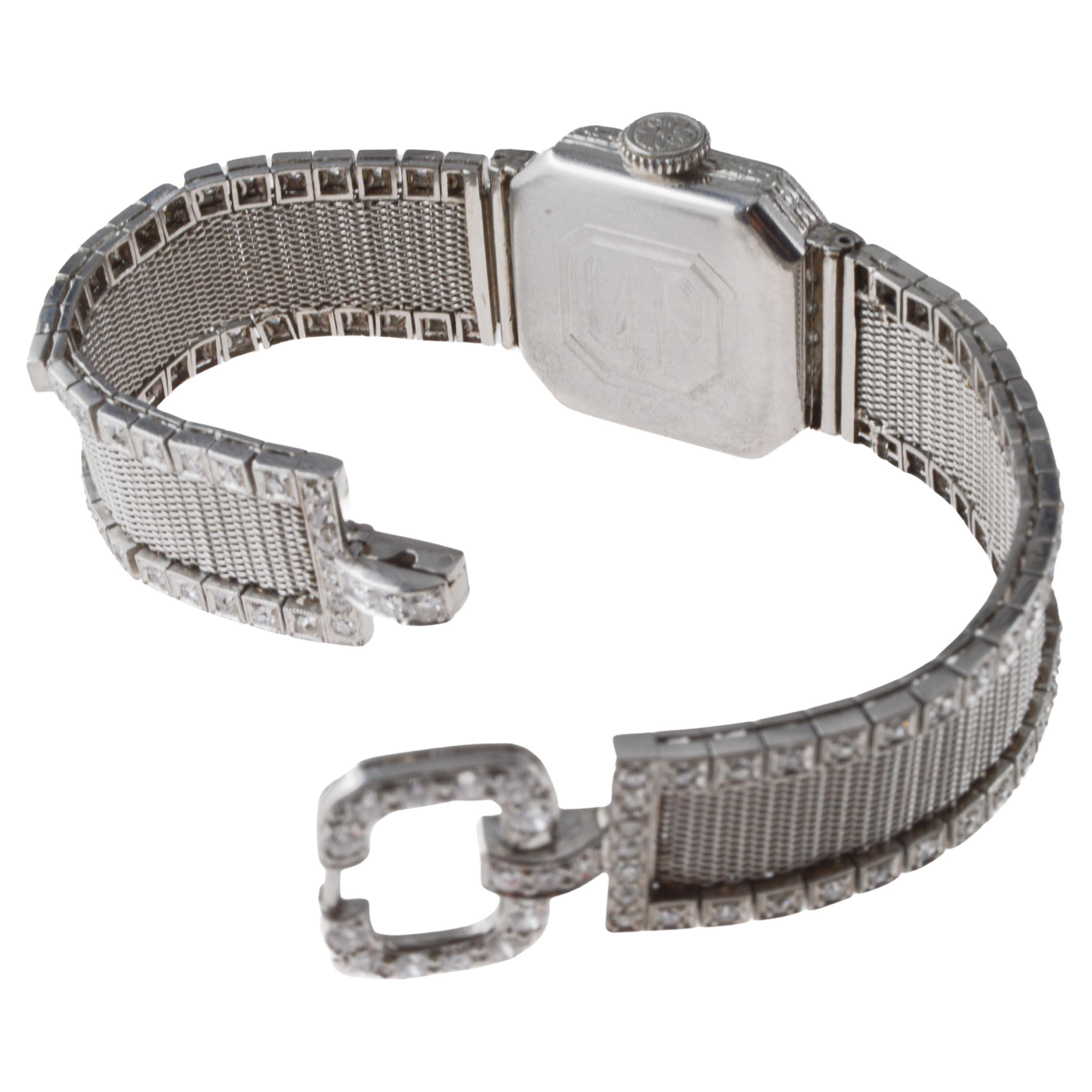 Orologio Tiffany & Co. by Haas Neveux in platino Art Deco del 1920 circa Quadrante di Stern in vendita 3