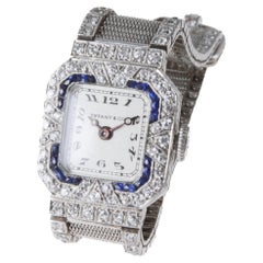 Tiffany & Co. by Haas Neveux Platinum Art Deco Watch circa 1920's Dial by Stern