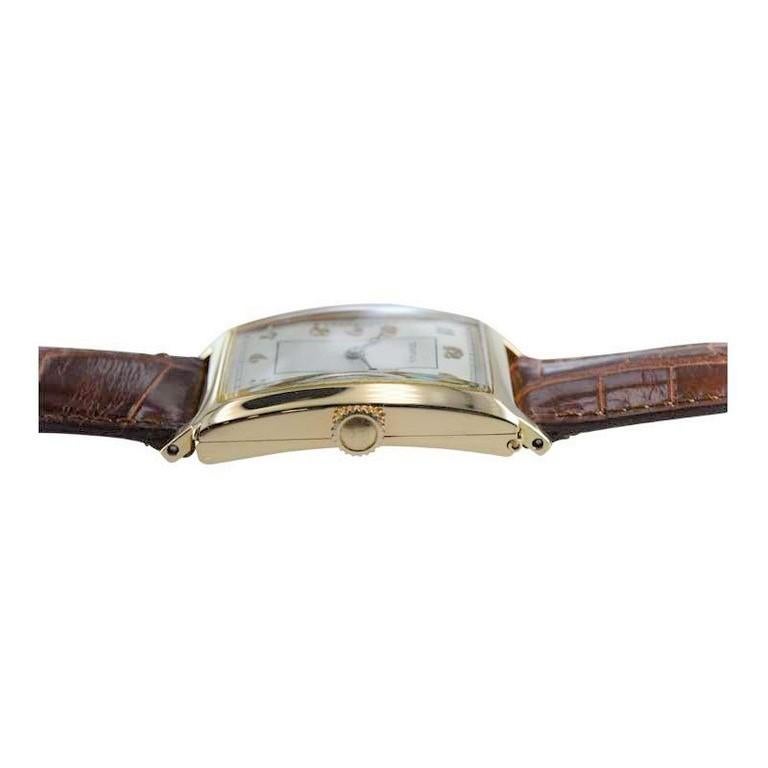 Tiffany & Co. by International 18 Karat Gold Art Deco Tank Watch, circa 1930 For Sale 5
