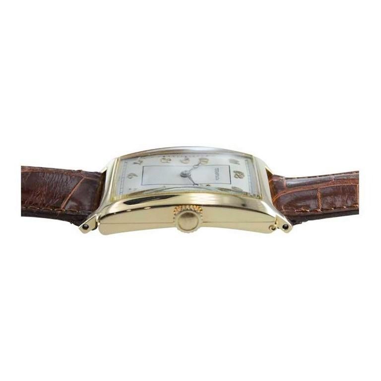 Tiffany & Co. by International 18 Karat Gold Art Deco Tank Watch, circa 1930 For Sale 7