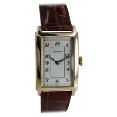 International 18 Karat Gold Art Deco Tank-Uhr von Tiffany & Co., um 1930