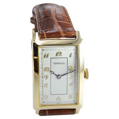 Tiffany & Co. by International 18 Karat Gold Art Deco Tank Watch, circa 1930