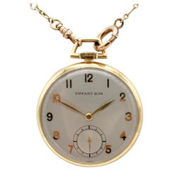 Vintage Tiffany & Co by IWC 18 Karat Yellow Gold Open Face Pocket Watch