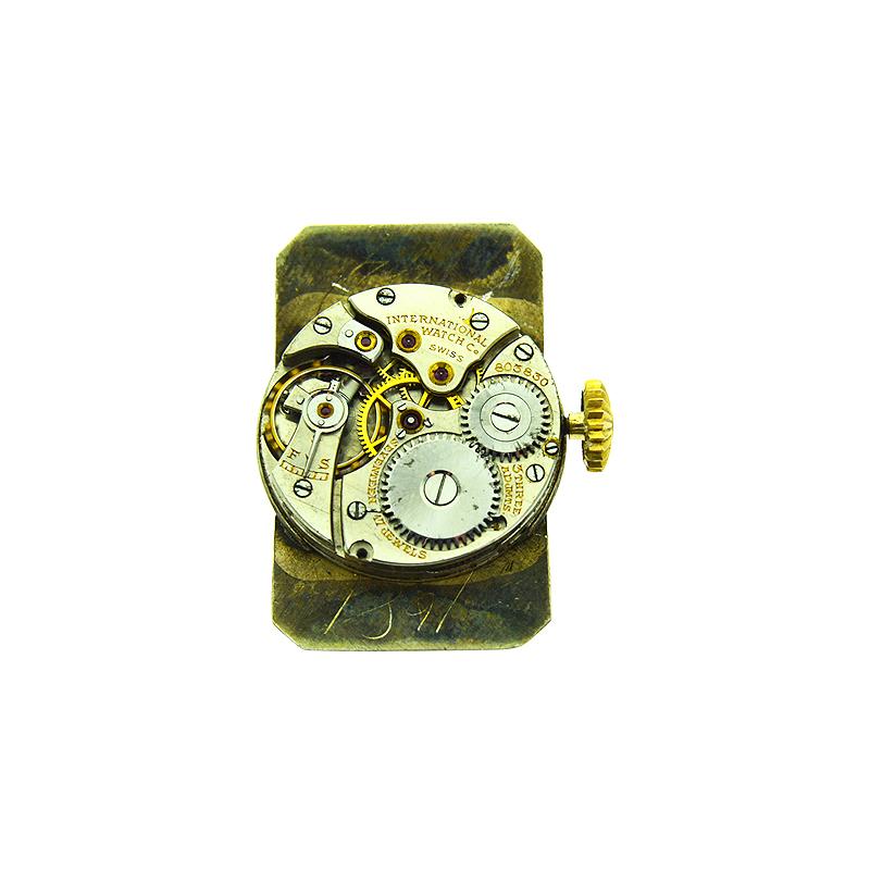 Tiffany & Co. by I.W.C. 18 Karat Gold Art Deco Watch with Original Dial, 1930s 1