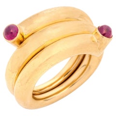 Tiffany & Co by Jean Schlumberger New York, 18K & Ruby Double Coil Ring, C.1960