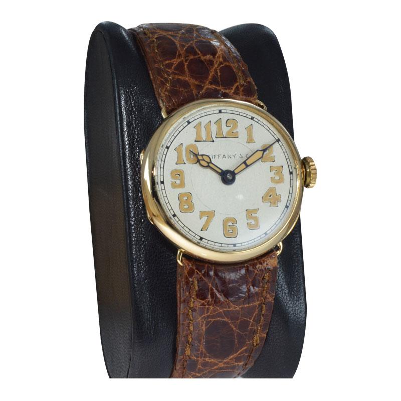 Tiffany & Co. by Longines 18 Karat Gold from 1917 Art Deco Watch 100 Years Old In Excellent Condition In Long Beach, CA