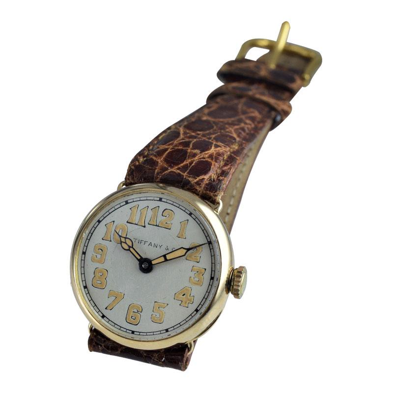 Tiffany & Co. by Longines 18 Karat Gold from 1917 Art Deco Watch 100 Years Old 1