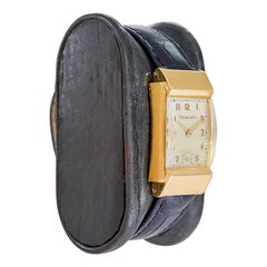 Tiffany & Co. by Meylan 18 Karat Yellow Gold Art Deco Tank Watch, circa 1930s