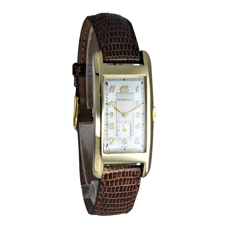 Tiffany and Co. by Movado 14Kt. Gold Art Deco Curvex Style Wristwatch ...