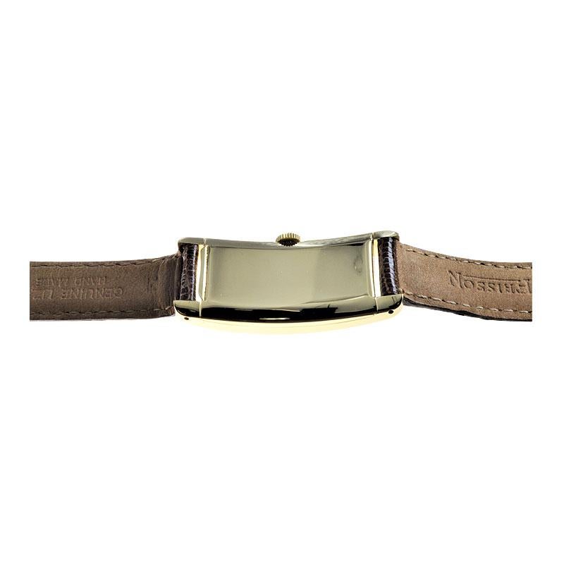 Tiffany & Co. by Movado 14Kt. Gold Art Deco Curvex Style Wristwatch from 1930s 2