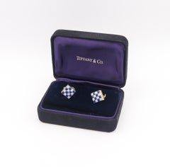 Tiffany & Co By Oscar Heyman Earrings In 18Kt Gold 3.52 Ctw Diamonds & Sapphires