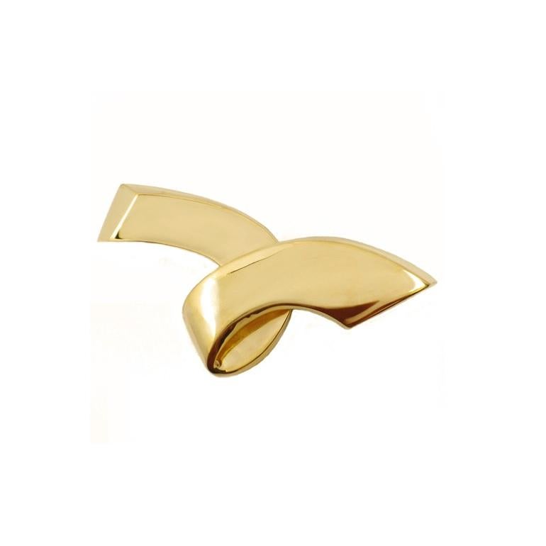 Women's Tiffany & Co by Paloma Picasso 18k Yellow Gold Ribbon Brooch For Sale