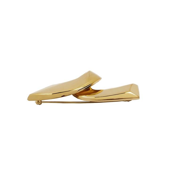 Tiffany & Co by Paloma Picasso 18k Yellow Gold Ribbon Brooch For Sale 1