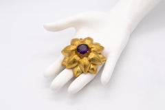Tiffany Co. by Paloma Picasso 18Kt Hammered Gold Pendant Brooch with Amethyst