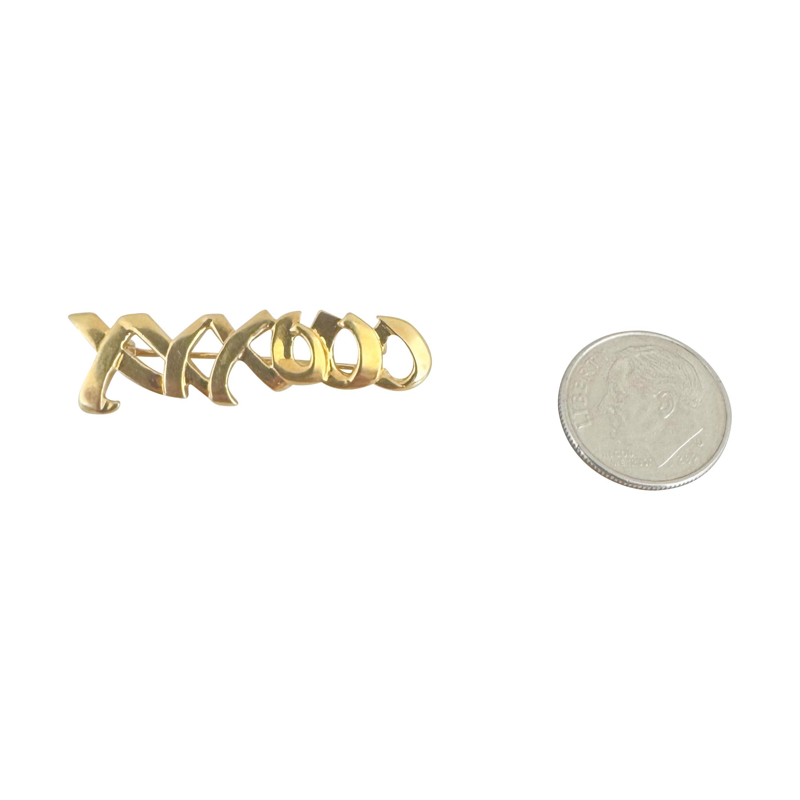 Tiffany & Co. by Paloma Picasso 1983 Vintage XO Signature Pin Brooch In Good Condition In Guilford, CT