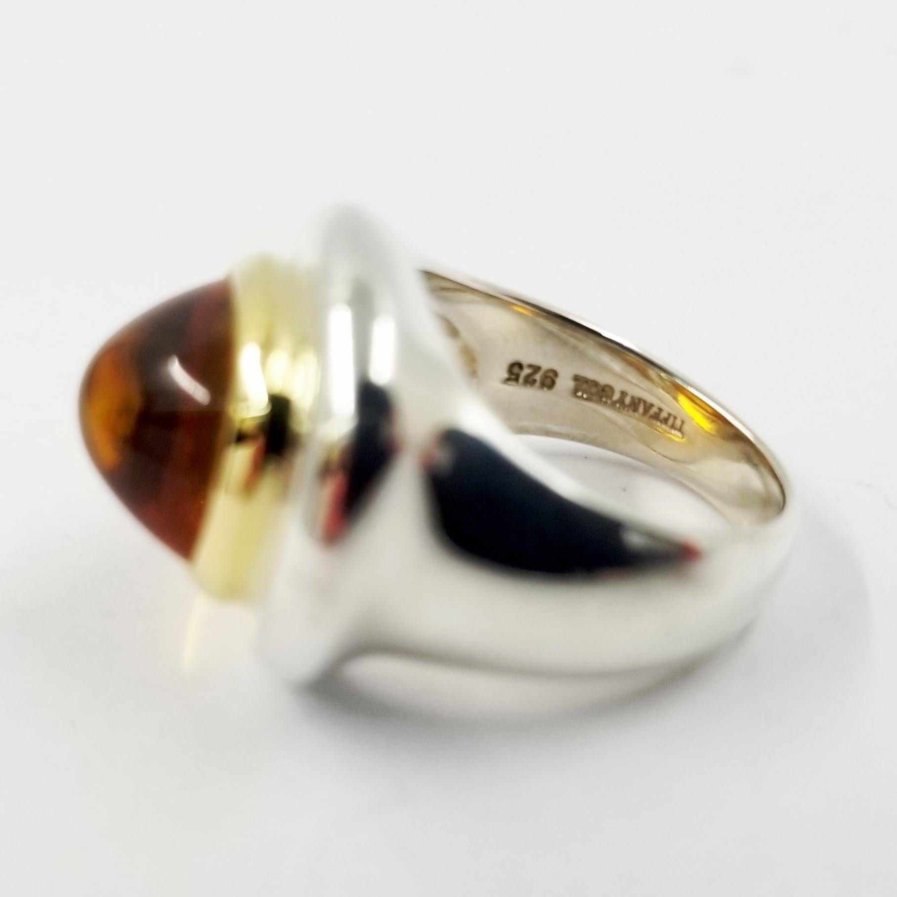 Tiffany & Co. by Paloma Picasso Citrine Cabochon Cocktail Ring In Good Condition In Coral Gables, FL