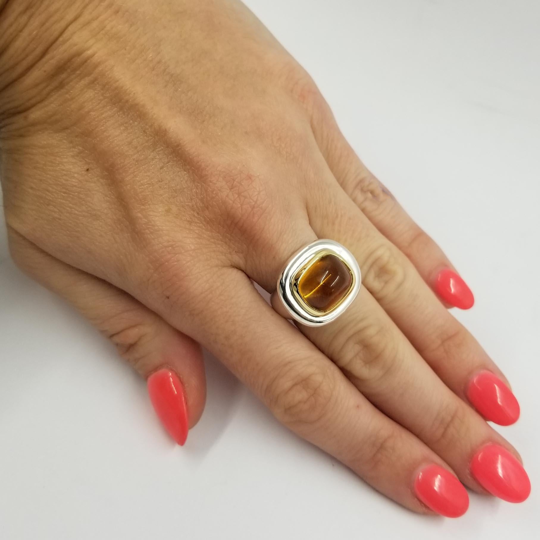 Tiffany & Co. by Paloma Picasso Citrine Cabochon Cocktail Ring 1