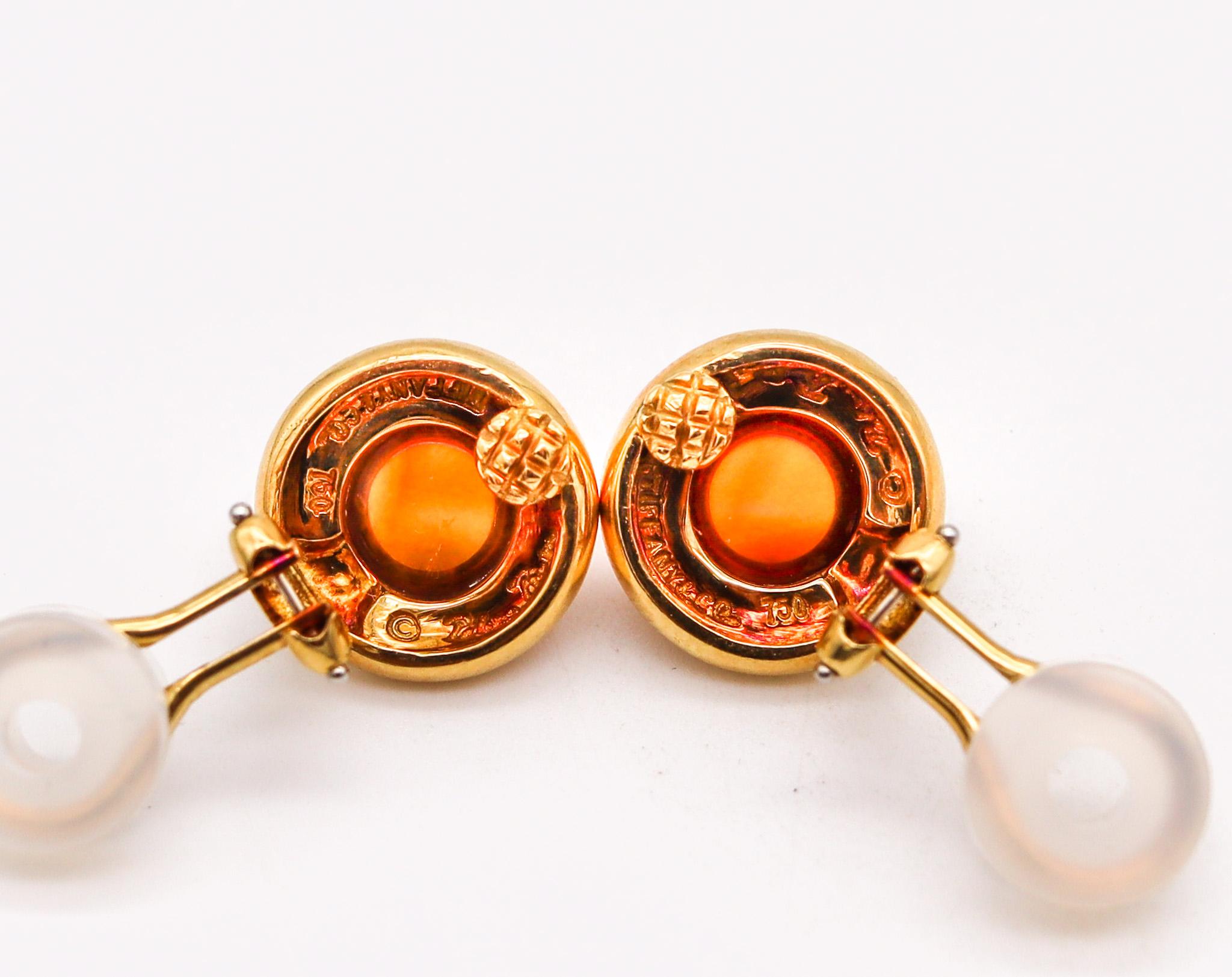 Cabochon Tiffany & Co. by Paloma Picasso Clips Earrings in 18Kt Yellow Gold with Citrines For Sale