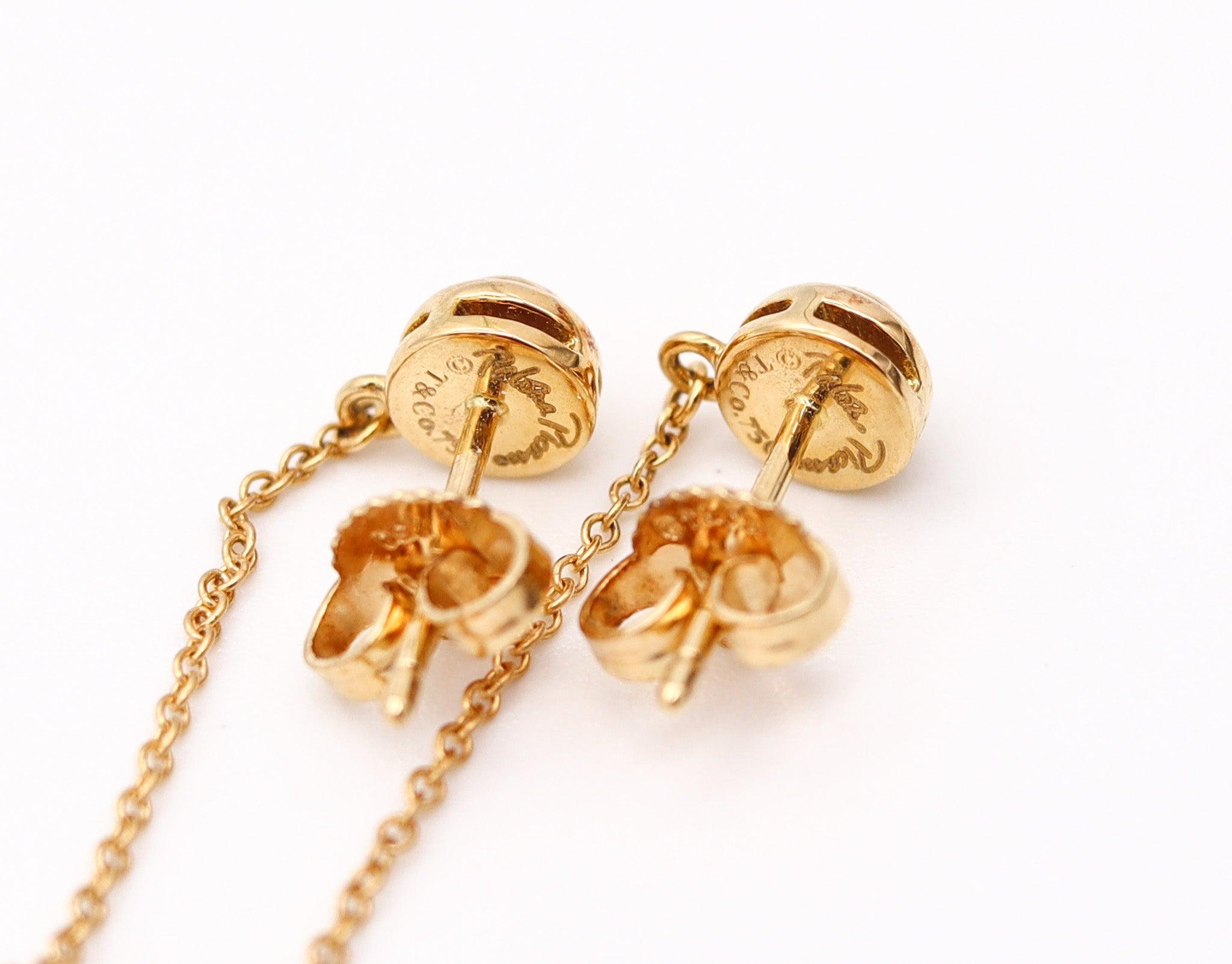 TIFFANY & CO. By Paloma Picasso Dangle Drops Earrings In 18Kt Gold & Amethysts In Excellent Condition In Miami, FL