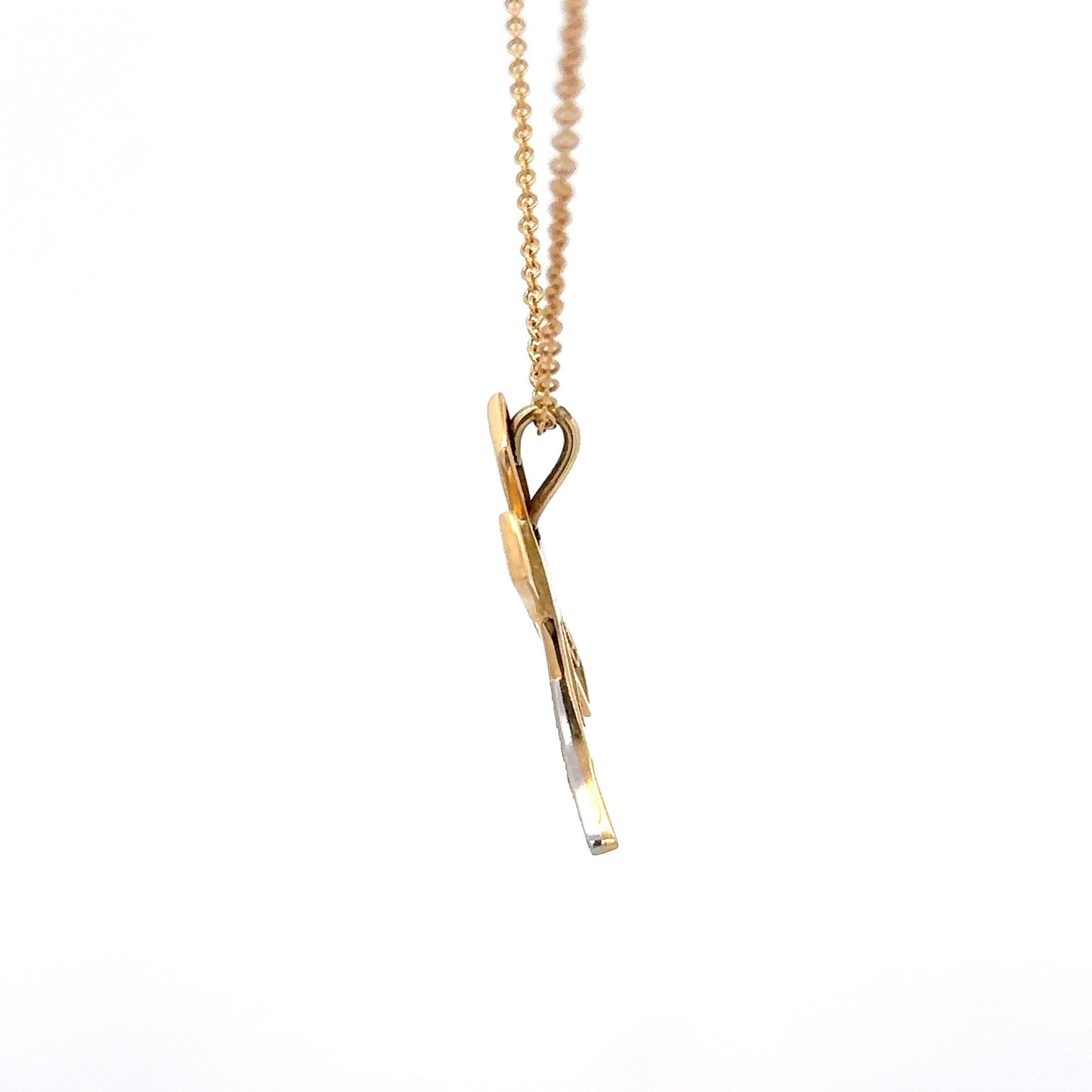 Tiffany & Co. by Paloma Picasso Graffiti X Pendant Necklace 18K Yellow Go In Excellent Condition For Sale In Dallas, TX