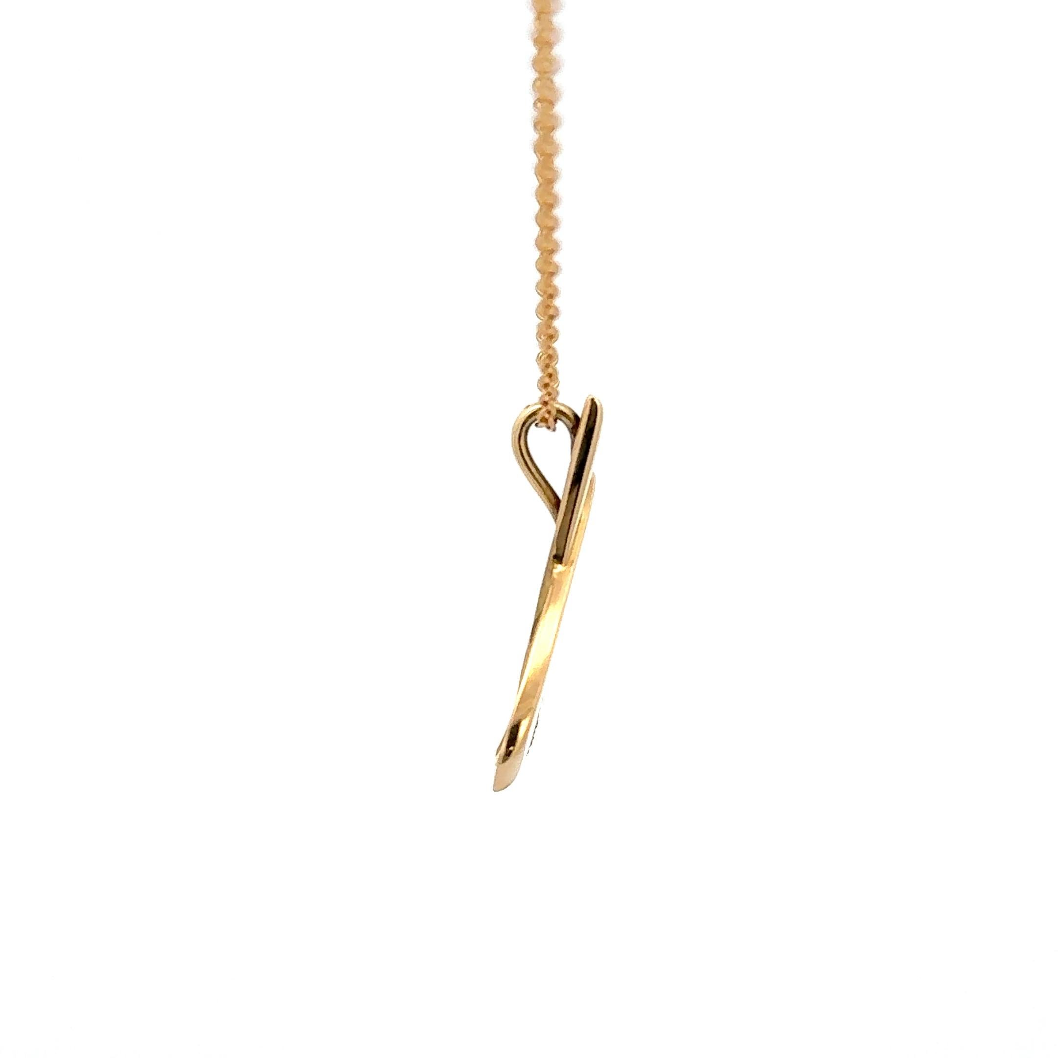 Women's or Men's Tiffany & Co. by Paloma Picasso Graffiti X Pendant Necklace 18K Yellow Go For Sale