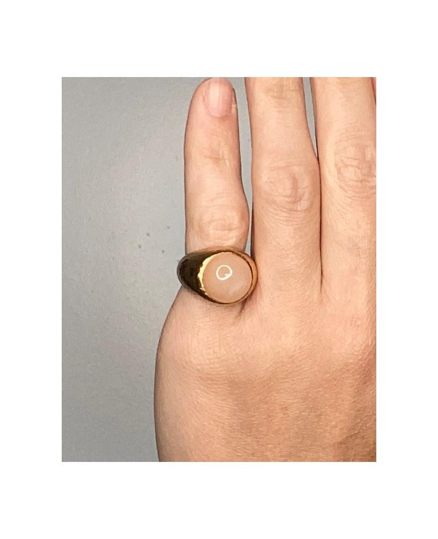 Tiffany Co by Paloma Picasso Hammered Cocktail Ring 18Kt Gold 11.28 Ct Moonstone 1