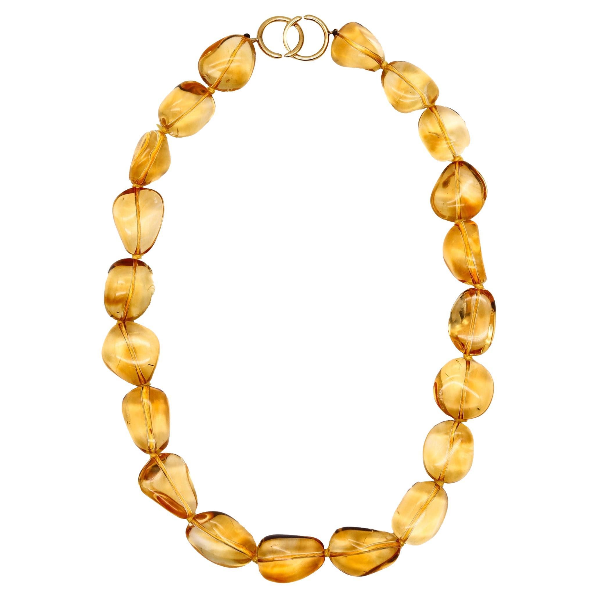Tiffany & Co. von Paloma Picasso Halskette aus 18 Karat Gold mit 500 Karat Zitrinen im Angebot