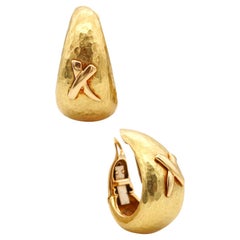 Tiffany & Co. by Paloma Picasso Pair of Graffiti Earrings in Hammered 18Kt Gold