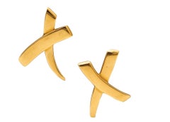 TIFFANY & CO. By Paloma Picasso Paire de boucles d'oreilles Graffiti X en or jaune 18Kt