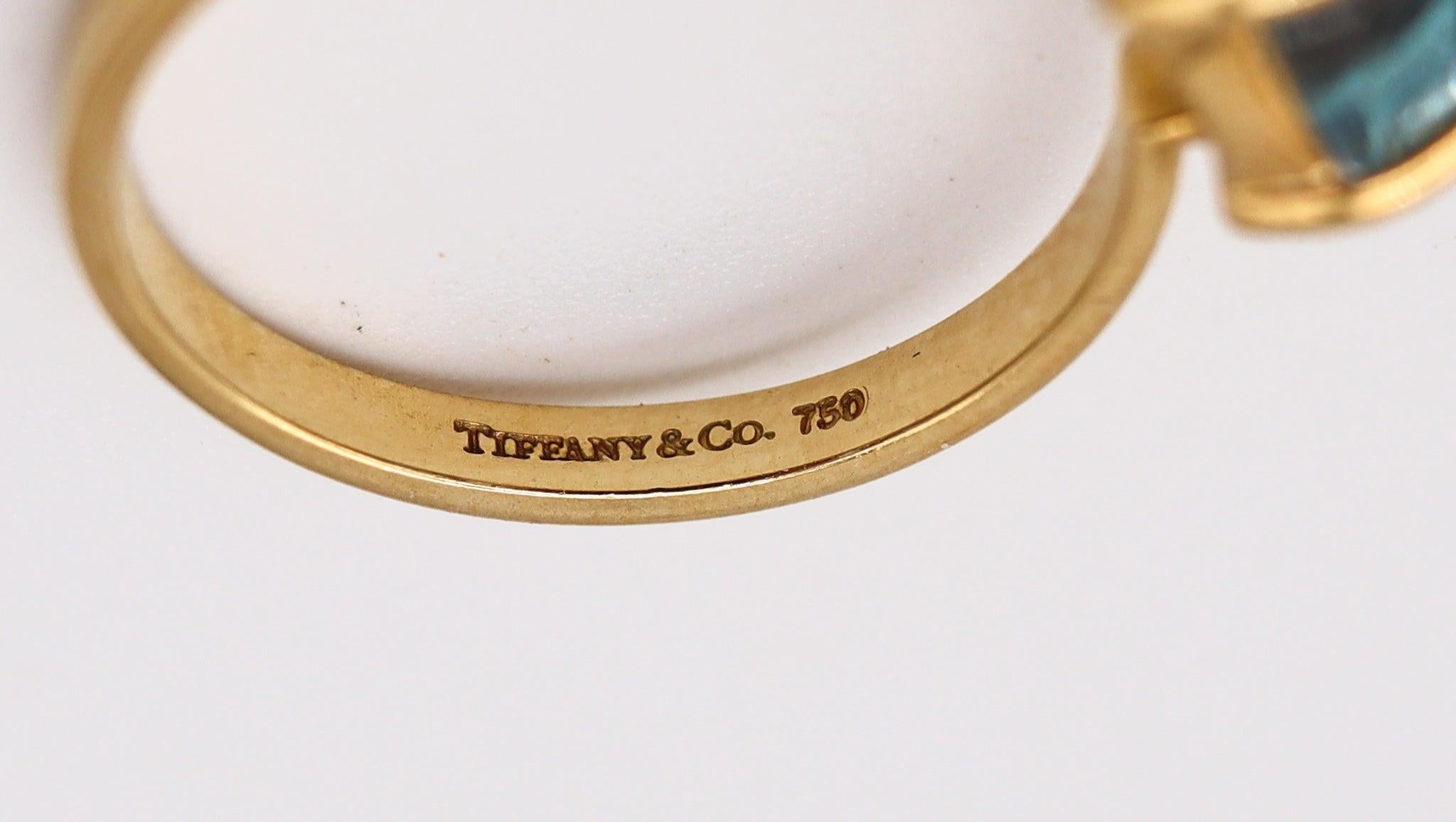 Modernista TIFFANY & CO. Anello Sugar di Paloma Picasso in oro giallo 18Kt con acquamarina in vendita