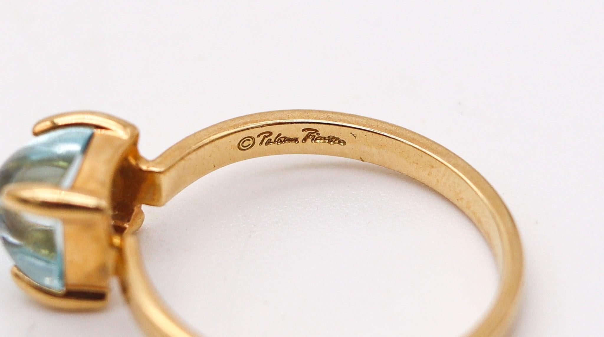 Cabochon TIFFANY & CO. Anello Sugar di Paloma Picasso in oro giallo 18Kt con acquamarina in vendita
