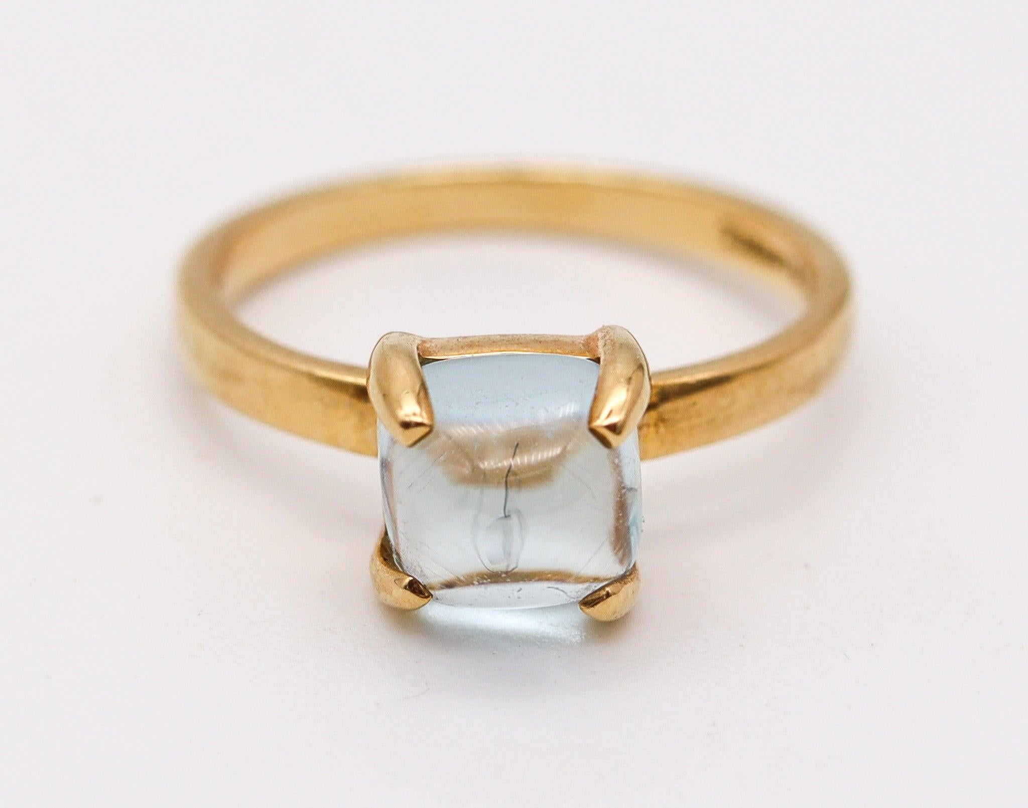 TIFFANY & CO. Anello Sugar di Paloma Picasso in oro giallo 18Kt con acquamarina In condizioni ottime in vendita a Miami, FL