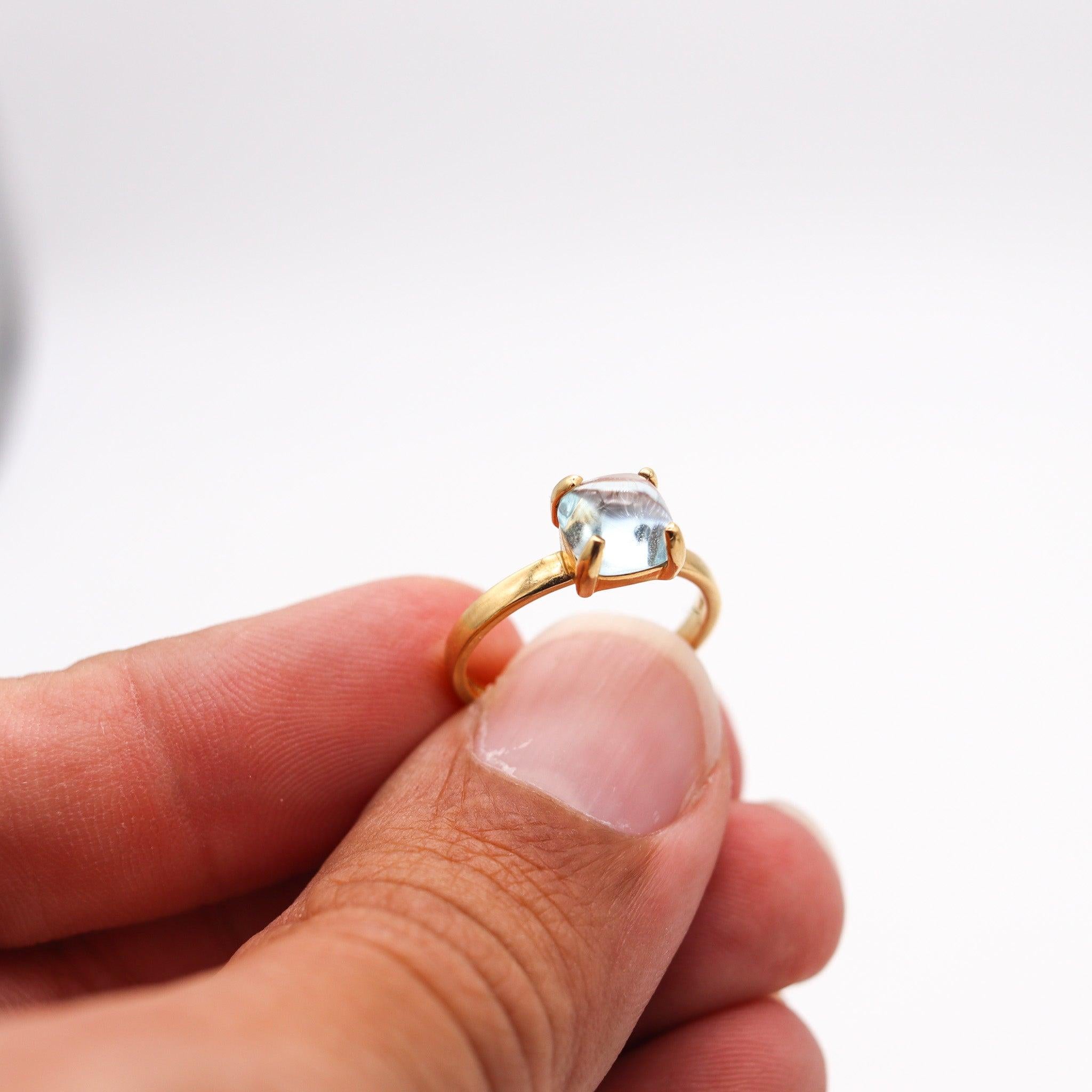 TIFFANY & CO. Anello Sugar di Paloma Picasso in oro giallo 18Kt con acquamarina in vendita 1