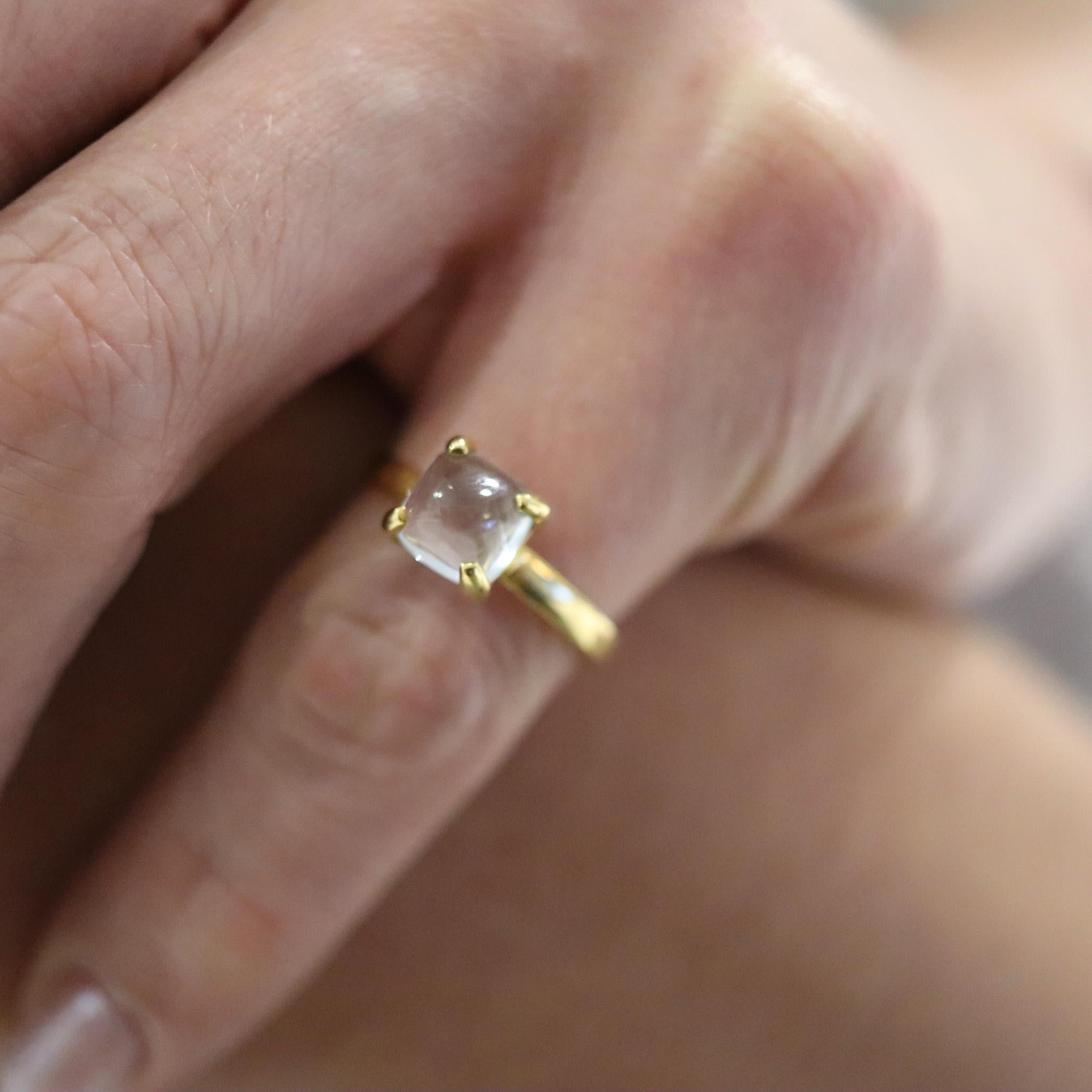 TIFFANY & CO. Anello Sugar di Paloma Picasso in oro giallo 18Kt con acquamarina in vendita 2